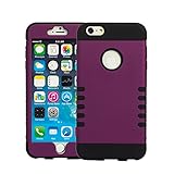 iPhone 6 Plus Case, oneCase? 3-piece 3 in 1 Combo Hybrid Defender High Impact Body Armor Hard PC & silicone Case Protective Cover for Apple iPhone 6 Plus 5.5 inch Screen with Screen protector (Purple/Black)
