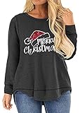 Plus Size Christmas Tops for Women 2X Long Sleeve Shirts A 18W