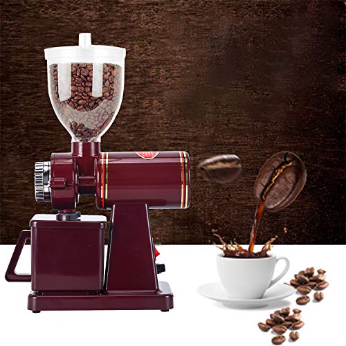 YaeMarine Professional Electric Coffee Grinder Coffee Bean Powder Grinding Machine Coffee Grinder Mill Grinder Thickness Adjustable High Quality Red