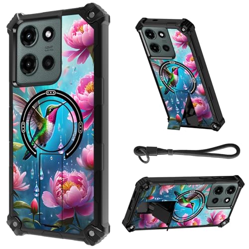 HJCYXJLK Moto G Stylus 5G 2025 �P�[�X�A���ϋv �ϏՌ��o���p�[�J�o�[�A���C�o�b�N&�L�b�N�X�^���h�A���X�g�X�g���b�v�AMoto G Stylus 5G 2025�p���ȕی�t�H���P�[�X�A�n�~���O�o�[�h�K�[�f��