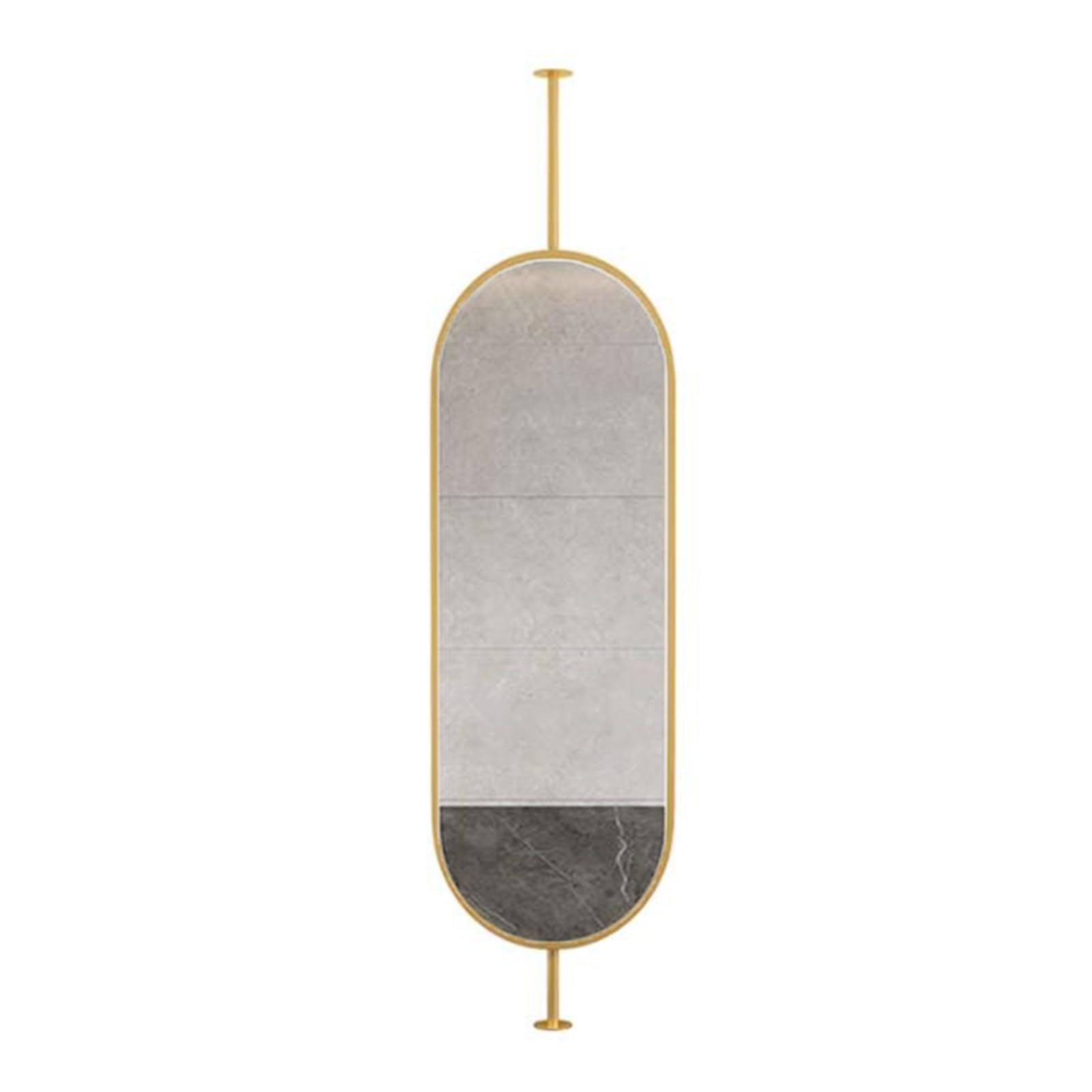 MESOVFCA Oval Metal Ceiling Mirror, Ceiling-Mounted Mirror for Bathroom Vanity Shaving with Customizable(Gold,60x100cm)