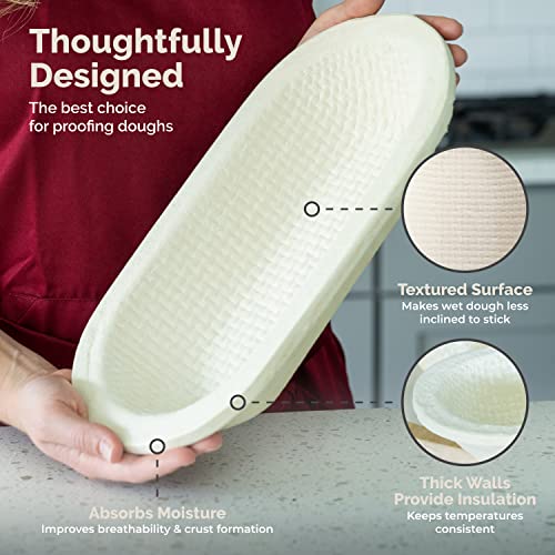 Bulka Banneton Bread Proofing Basket Spruce Wood Pulp Oval 1Kg Waffle, Sourdough Proofing Basket – Proofing Baskets For Sourdough Bread Baking, Bread Proofing Bowl Non-Stick Brotform, Made In Germany. #TOP2