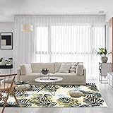 Rururug Home Alfombra De Diseño Moderna Estampado Oriental Alfombras Salon Grandes Planta de Hoja de plátano Verde 120x160CM_(3ft11 x5ft3)