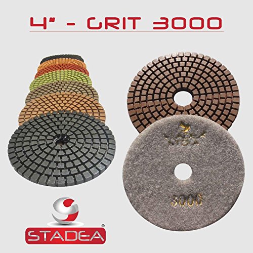 Stadea Grit 50 (2 Pieces) 4" Diamond Polishing Pads For Granite Marble Concrete Stone Polishing Wet Grinder #TOP7
