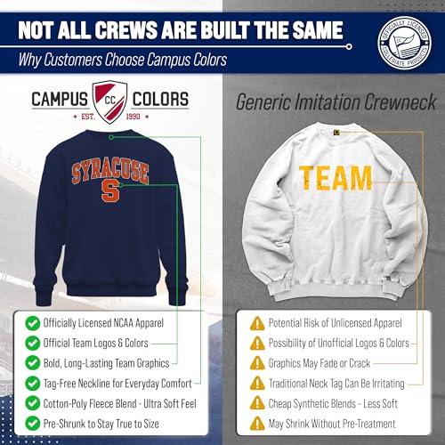 Image of NCAA College Sweatshirt Fleece Crewneck Pullover for Men and Women | Officially licensed NCAA college gameday crewneck pullover - 9 oz fleece lined sweatshirt with arch and logo design