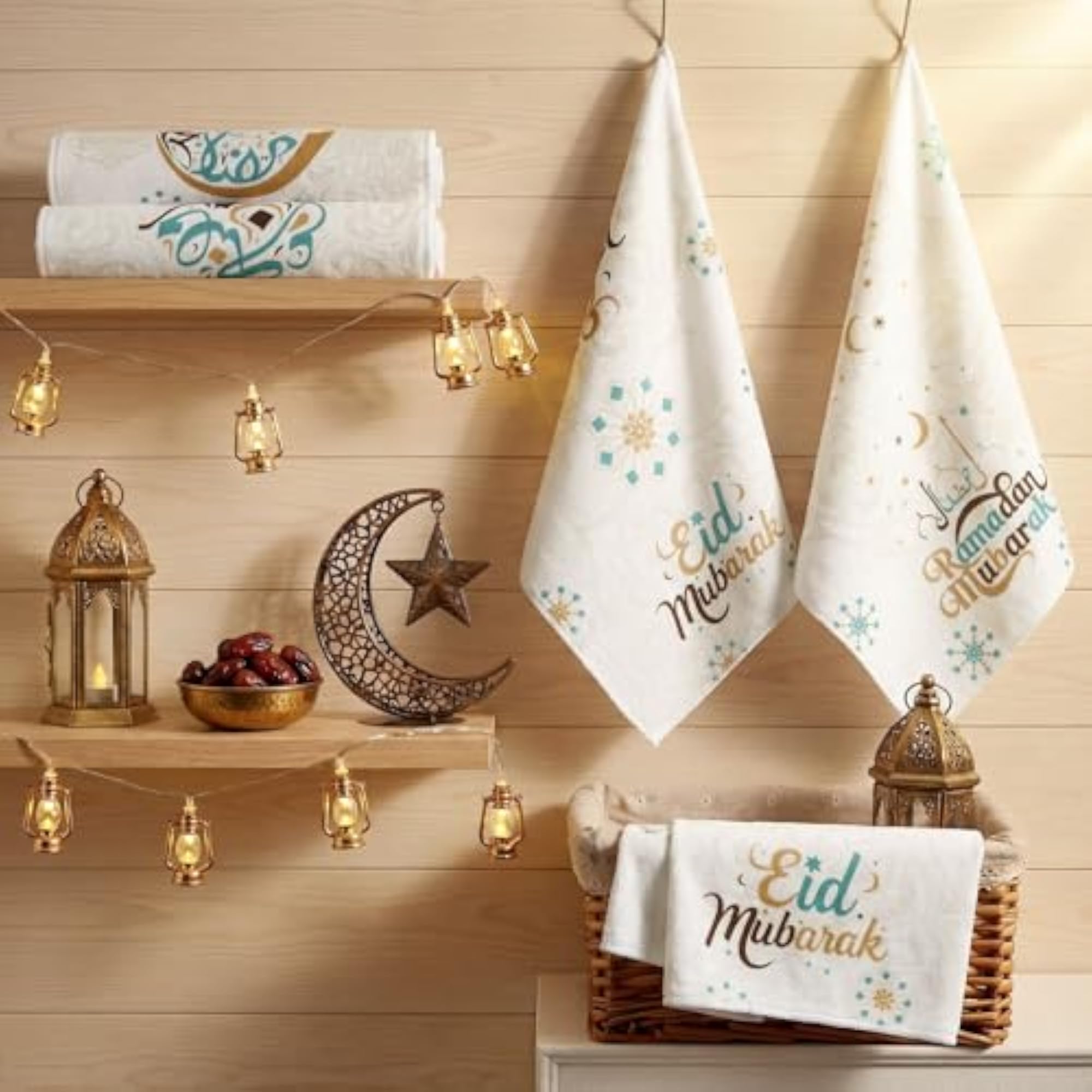6 Pcs Ramadan Hand Towels Eid Mubarak Dish Towels