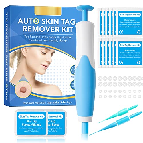 Skin Tag Removal Kit - Fast-Acting Safe and Effective Skin Tag Remover for All Skin Types -with 40 Removal Bands & 10 Cleansing Wipes - Achieve Clear Smooth Skin Quickly and Painlessly