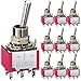 Produktbild CLDIY Kippschalter AC 5A / 125V 2A / 250V 6-polige Anschlüsse Ein/Aus/Ein 3 Positionen DPDT Kippschalter Mini Miniatur Kippschalter Auto Armaturenbrett, 10St