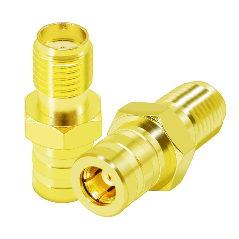 CNARIO SMA Coax Adapter SMA Female to SMB Female Coaxial Connector Gold Plated Connector for WiFi/Antenna/Two-Way Radio/FPV Drone 2PCS