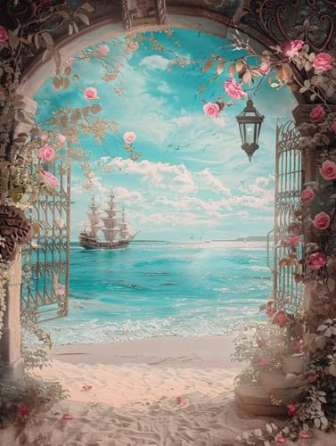 Peinture par numéro adulte mer et voilier géant 100x130cm