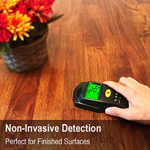 Pinless Wood Moisture Meter | Inductive Pinless Tools | Intelligent Lumber Moisture Meter | Digital Moisture Meter for Wood | (Range: 2% - 70% RH; Accuracy: 0.5%) [3 AAA Batteries Included] - Thumbnail 6
