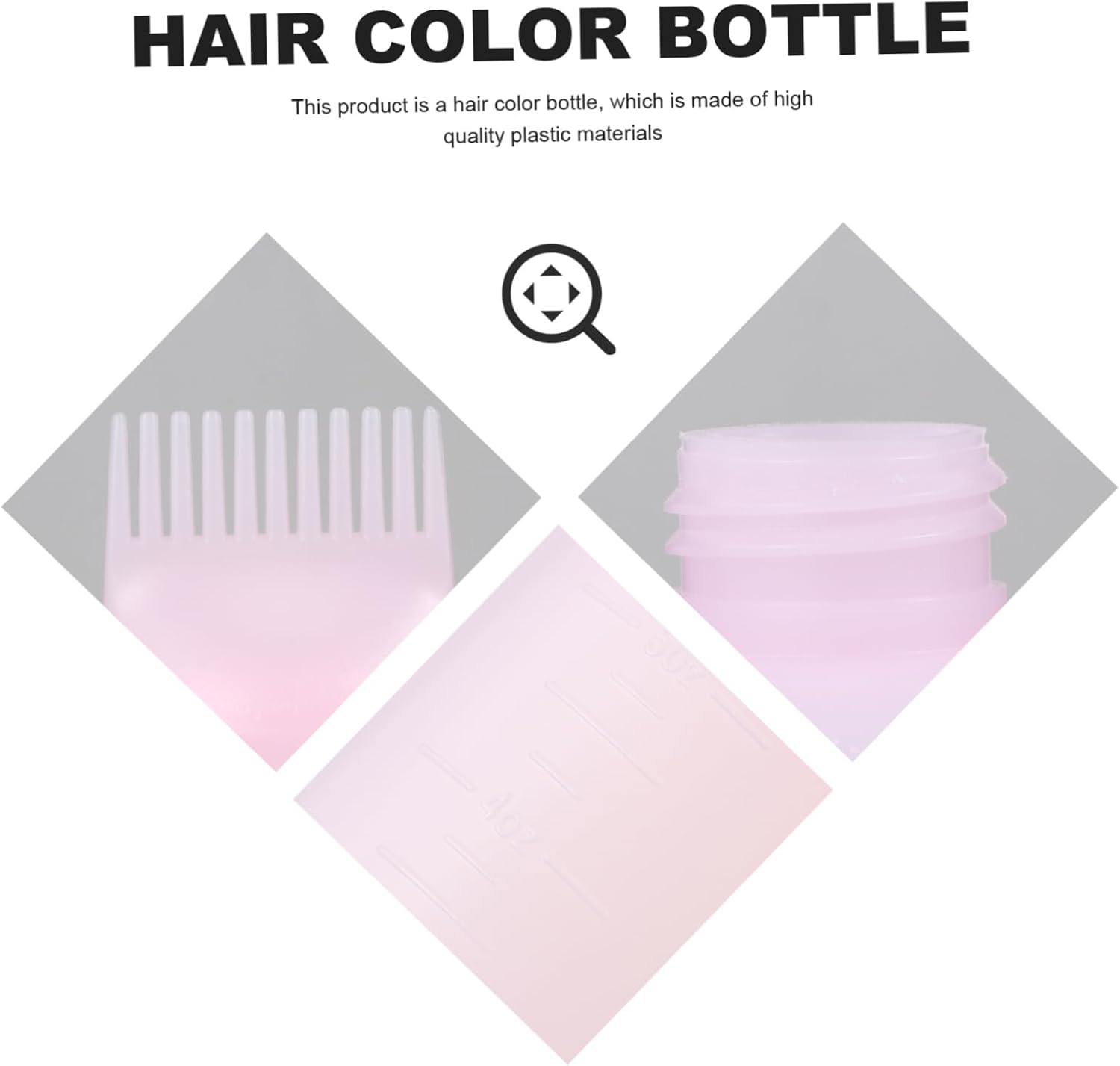 3pcs Hair Dye Applicator Bottles with Graduated Scale Comb Design for Even Distribution for Hair Coloring and Scalp Treatments Pink Color for Easy Use