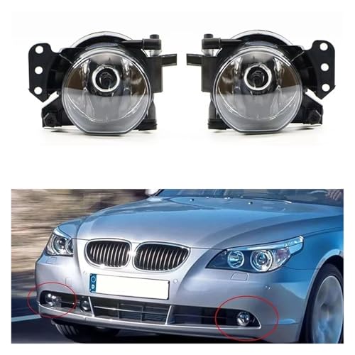 Antibrouillard avant BMW E90 E91 E60 E61 lentille claire et ampoules LED M10 blanches - 2
