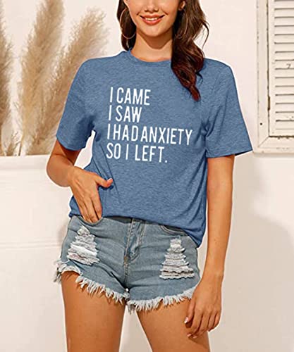 Women Graphic Tees Novelty T-Shirt Sarcastic Shirts Graphic Tees For Women Casual Short Sleeve Crew Neck Tee Tops-2Xl (Ink Blue) #TOP5