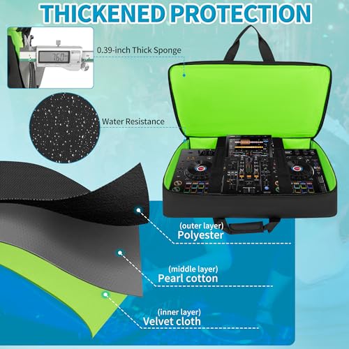 Image of IBVIVIC DJ Controller Case Compatible with XDJ-RX3 /XDJ-RX2 /DDJ-REV5 /DDJ-REV7 /Denon DJ Prime 4 /MCX8000 Padded DJ Controller Storage Bag DJ Travel Carrying Bag with Multi- Pocket