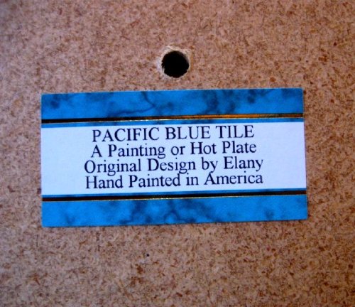 Pacific Blue Tile, Original Hand Painted Ceramic Art Tile, 6 x 6 inch - Mission Santa Barbara