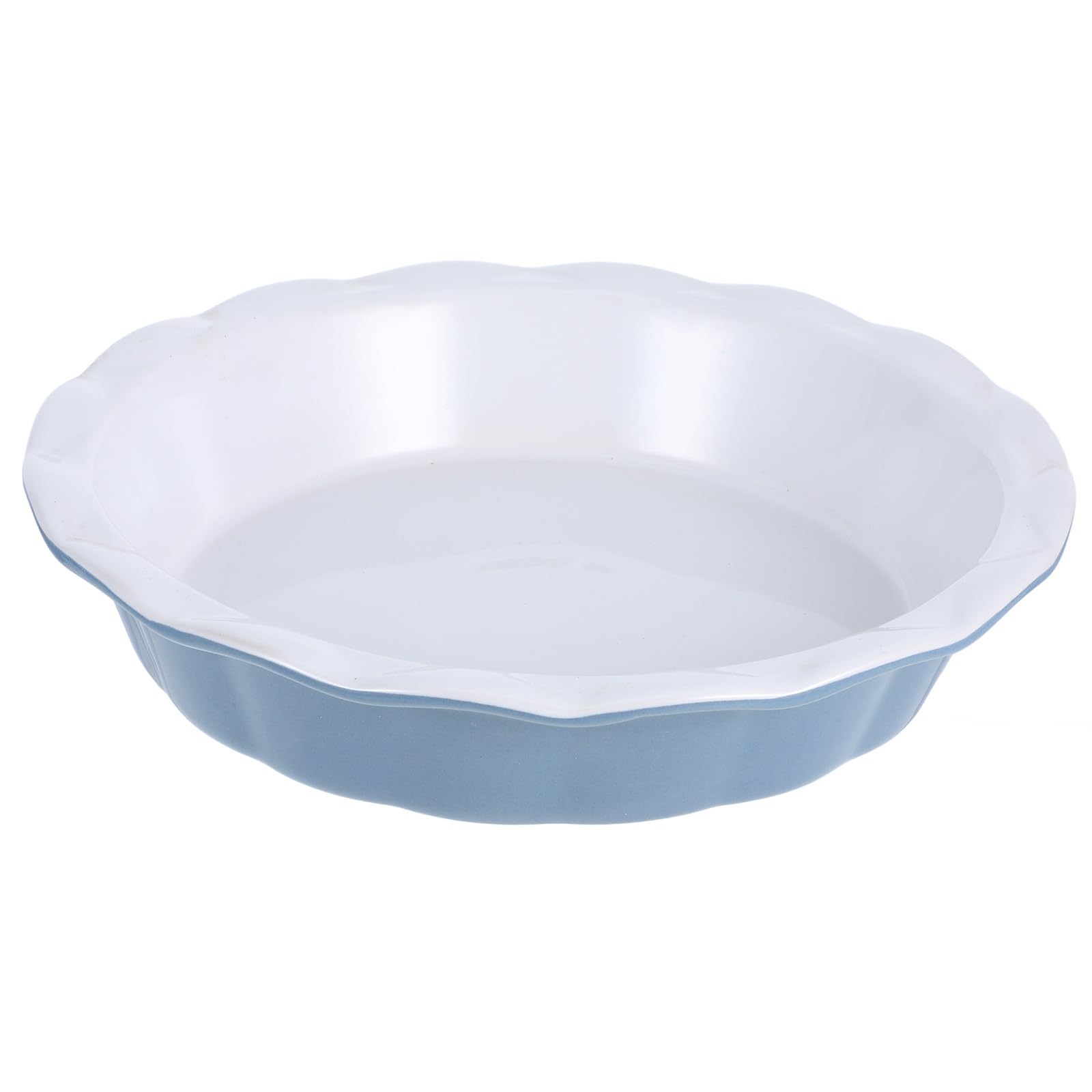 Abaodam Plat à Tarte en Céramique Rond avec Bord Ondulé, Distribution Uniforme Chaleur, Antiadhésif, pour Cuisson Four et Pâtisserie