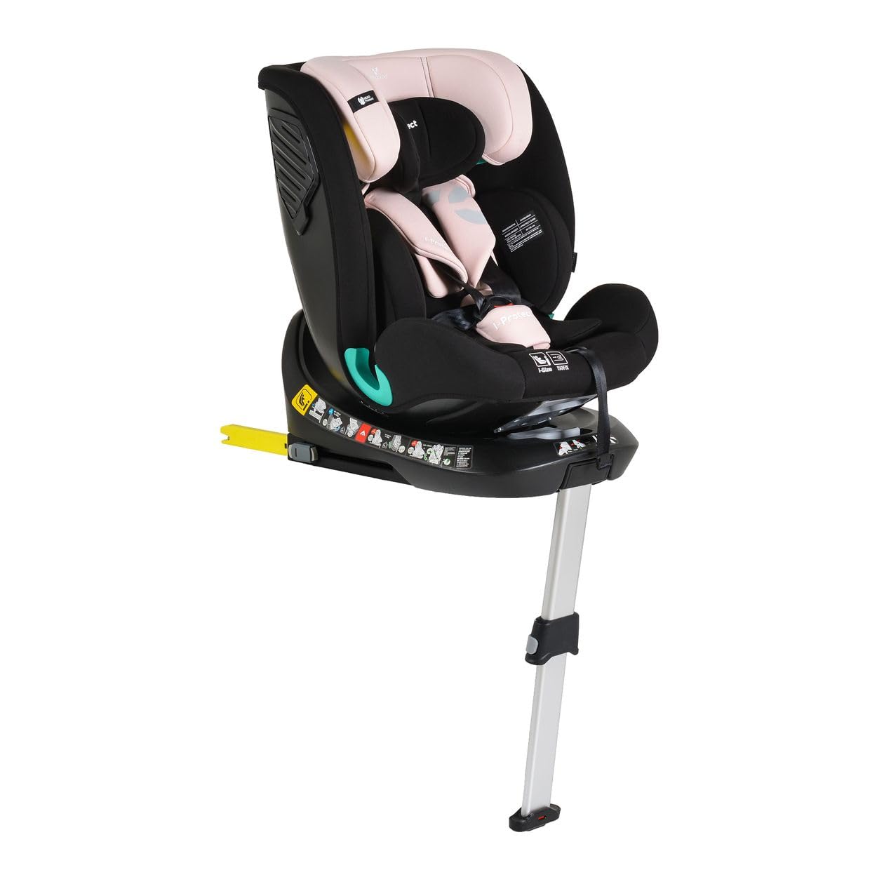 Cangaroo seggiolino bambini Hoku i-Size (40-150cm) gruppo 0/1/2/3 gamba sostegno, colorazione:rosa