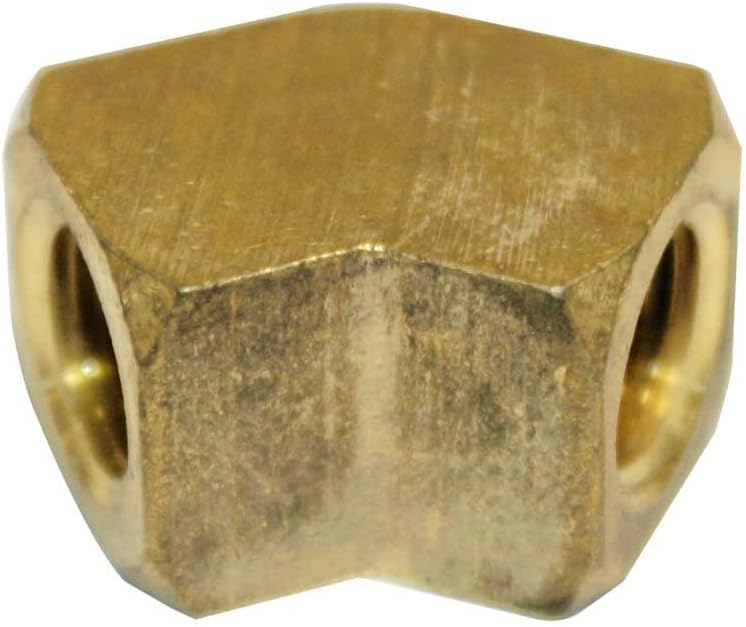 Interstate Pneumatics Brass 45 Degree Street Elbow - 1/4 Inch NPT Pipe Fitting For Air & Water Systems