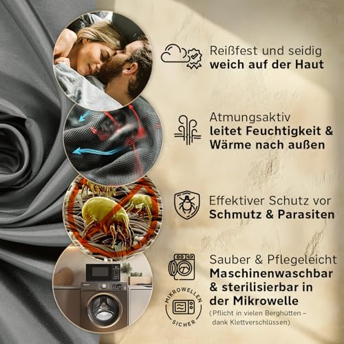 Armadic Hüttenschlafsack – Ultraleichtes Mikrofaser-Inlett für Reisen & Hütten – Bild 5