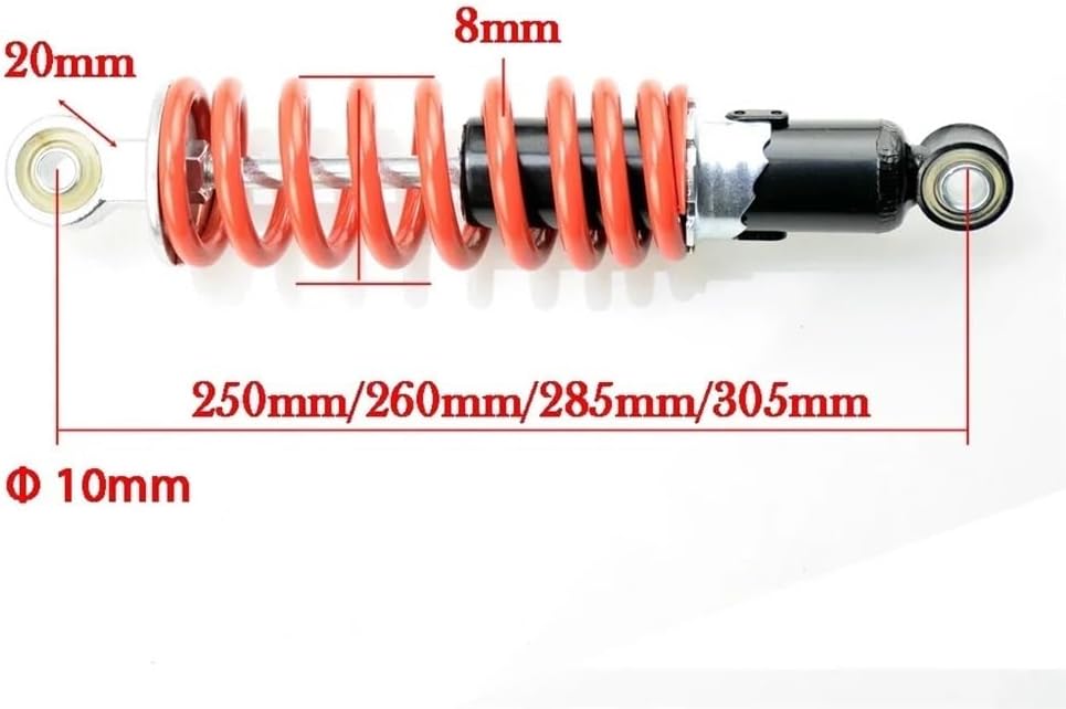 Motorcycle Shock Absorbe 250mm 285mm 305mm / 325mm / 350mm Front Rear Shock Absorber Spring for 50cc 110cc 125cc 250CC ATV Go Kart Buggy Pit Dirt Bike