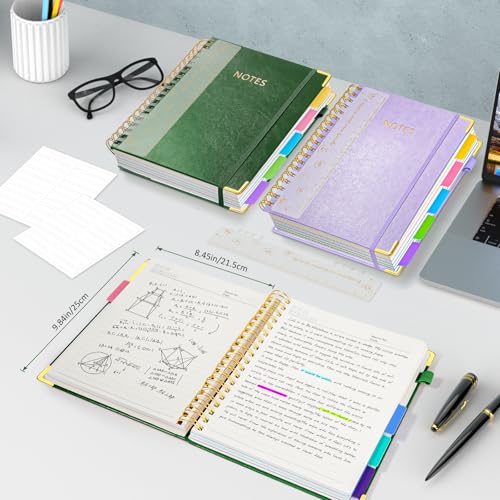 Carnet de notes ligné à spirale RIANEAN cahier vert pour école et bureau - 2