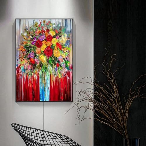 Toile fleurs colorées poétique pour une ambiance douce