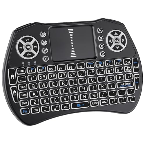 Miritz A8 Mini Keyboard with Touchpad,2.4G+BT,7-Color...