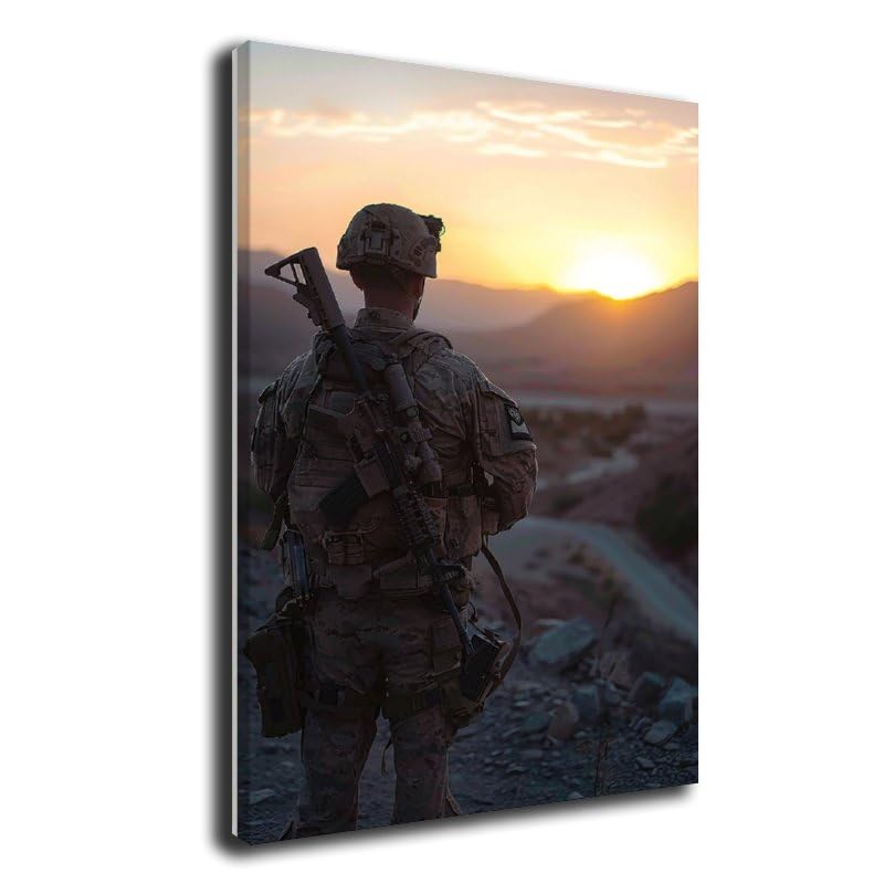 Soldiers Canvas Posters Room Aesthetics Boys Bedroom Sports Office Decoration Gifts Wall Art Decoration Printing Posters 24x36inch(60x90cm)