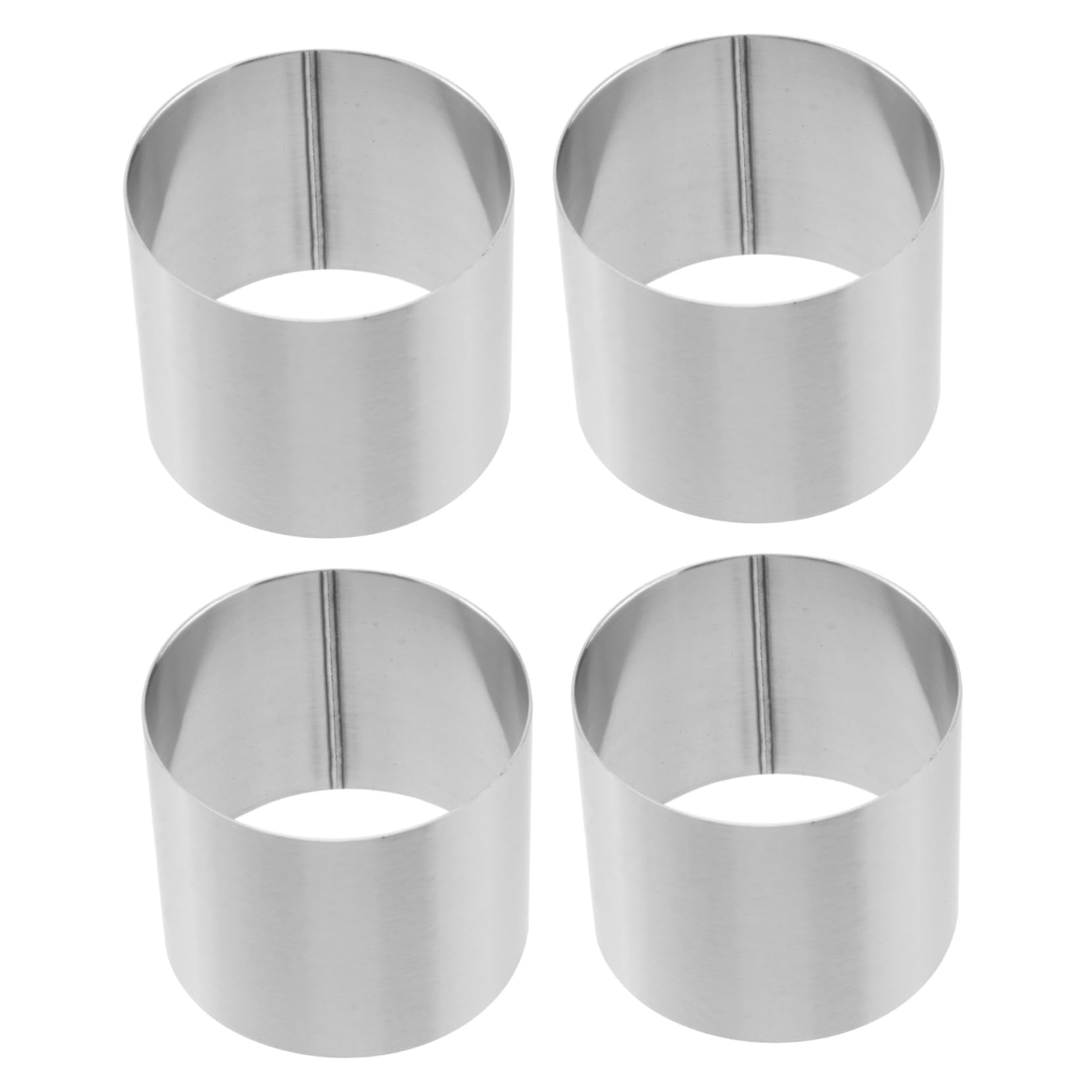 BESTonZON 4pcs Cookie Molds Round Cake Pan Matzo Crackers Rings Molds Cake Cutter Mousse Baking Mould Cake Mold Big Drum Mousse Circle Baking Tools Mini Lifter Silver Mini Cake Pans