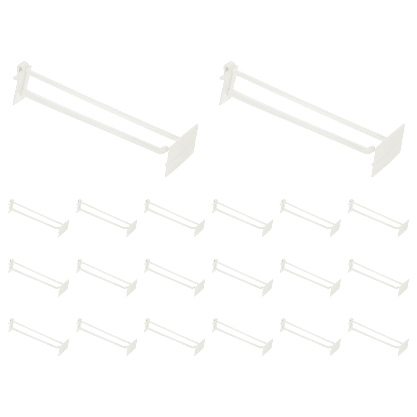 Crochets muraux à lattes en plastique 17.8 cm sourcing map pour grille et étagère lot de 20