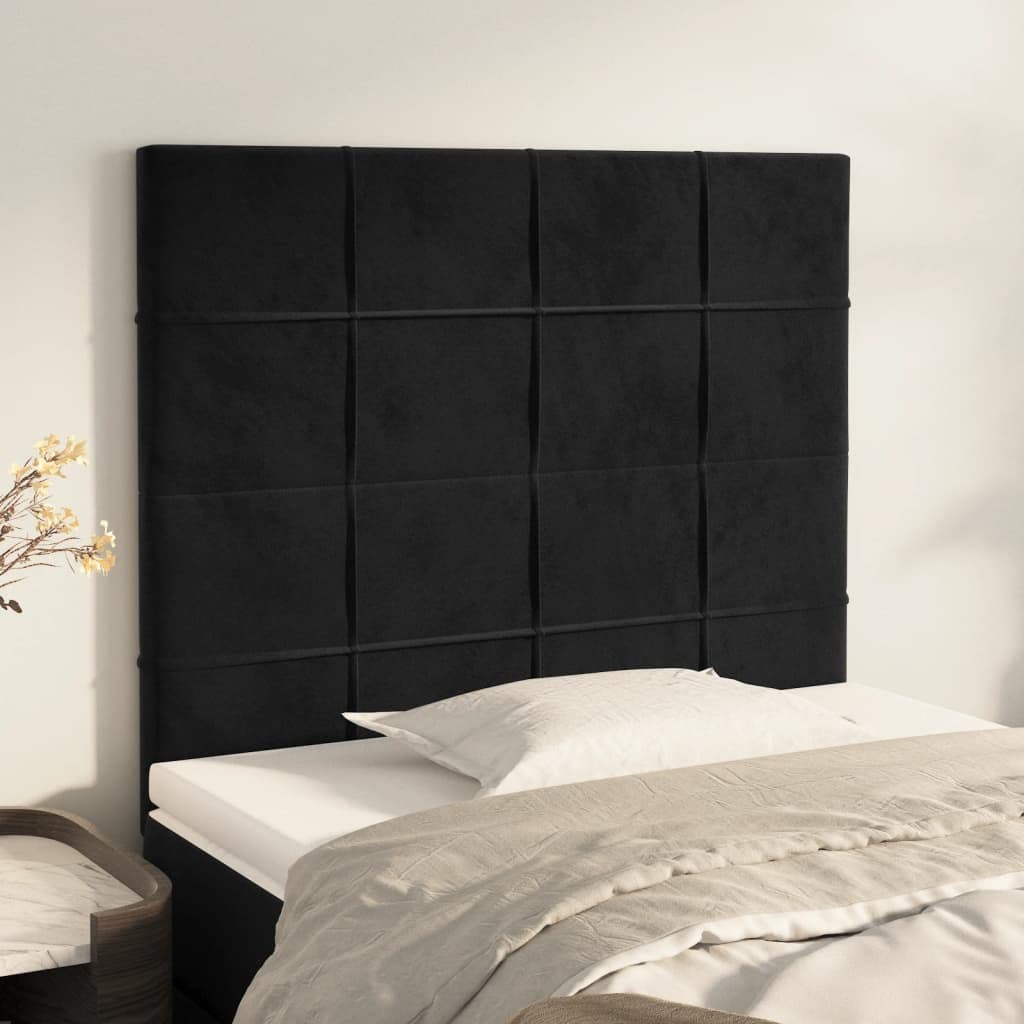 vidaXL Kopfteil Polsterkopfteil Bettkopfteil Bettgestell für Bett Betthaupt Bettrahmen Schlafzimmer Bettzubehör Schwarz 90x5x118/128 cm Samt