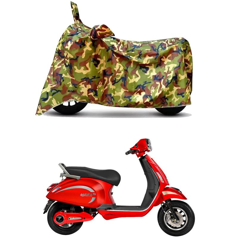 Image of Waterproof 100% PVC Coated Full Bike Scooty Two Wheeler Body Cover Compatible for Pure EV Epluto /UV-Rays /Heat Protection /Birds Dropping /Scratchproof /Dust Proof s[6X6 Jungle Print]