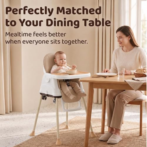 Image of StarAndDaisy High Chair for Baby /Baby Feeding Chair for 0 to 5 Years with 4 in-1 Multifunctions /High Chair with Wheels, Height Adjustable, Detachable Tray & 3-Point Safety Belt