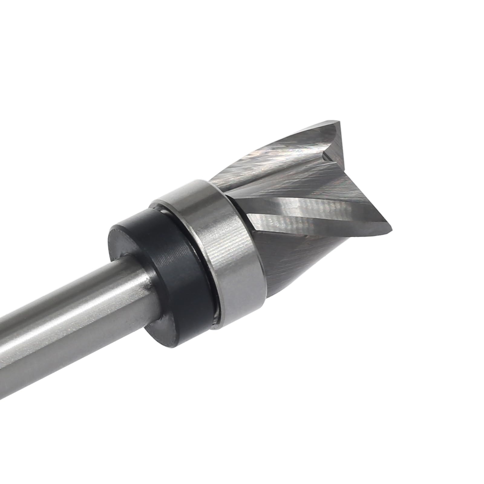 Fresa de enrasado en espiral de 8 mm, fresadora en espiral para fresadora superior, diámetro de corte de 16 mm, longitud de corte de 16 mm, ranura en espiral, rodamiento de bolas inferior para