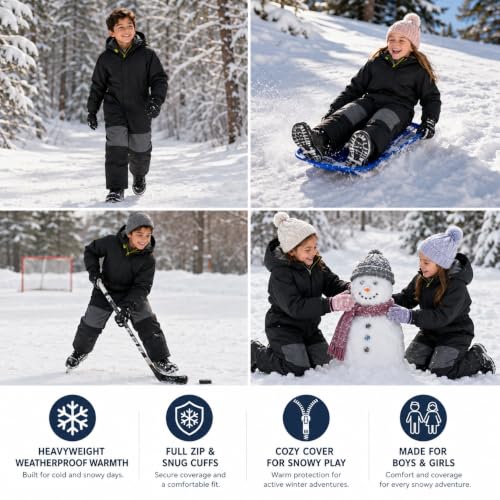 Image of Arctic Hero Kids Snow Suit Waterproof Insulated One Piece Coveralls (2T-14)
