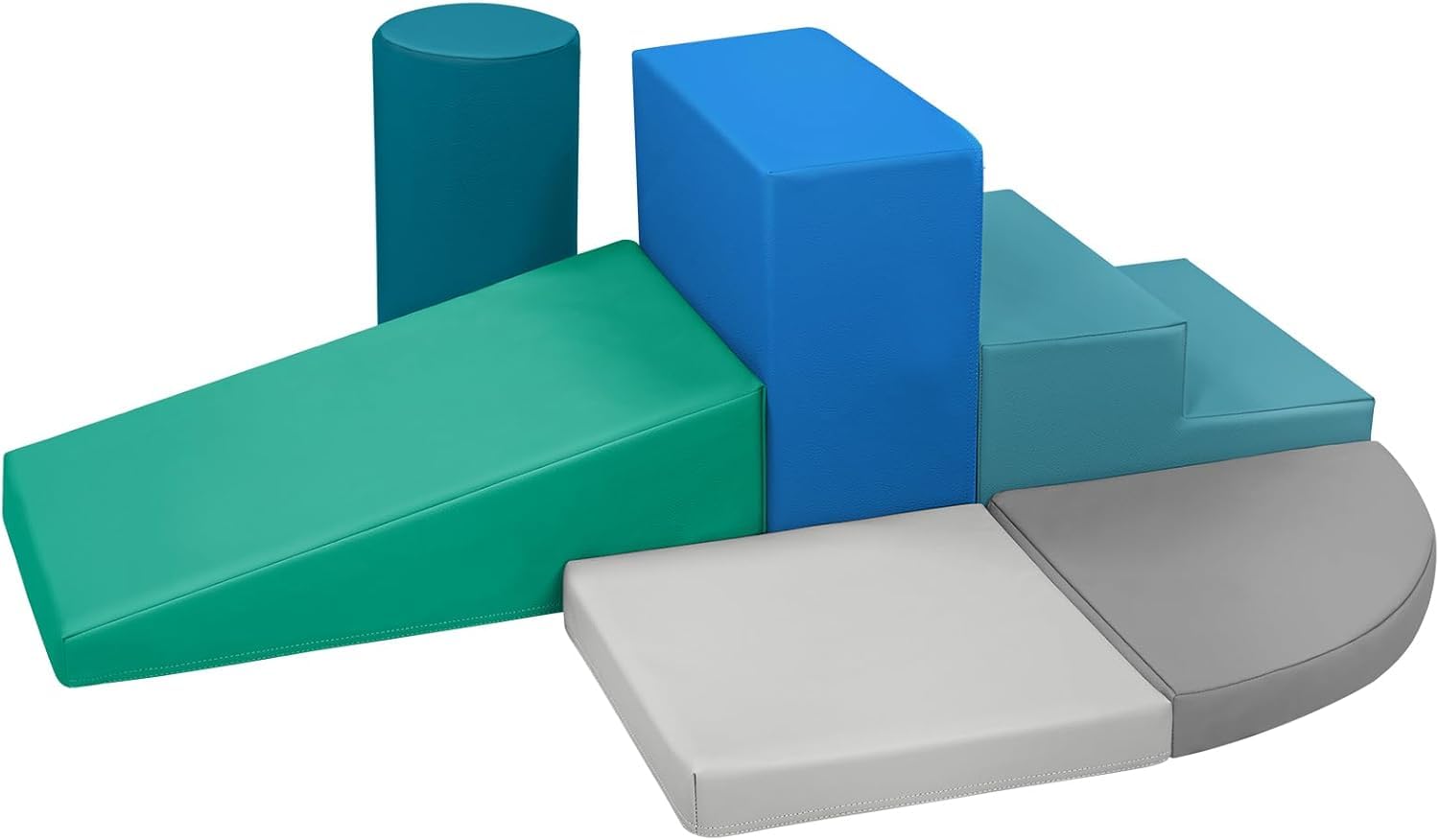 Parcours De Motricité En Mousse Pour Bébé - 6 Pièces (blocs, Escalier, Glissade) Avec Velcro, Surface Antidérapante, à Partir De 3 Ans