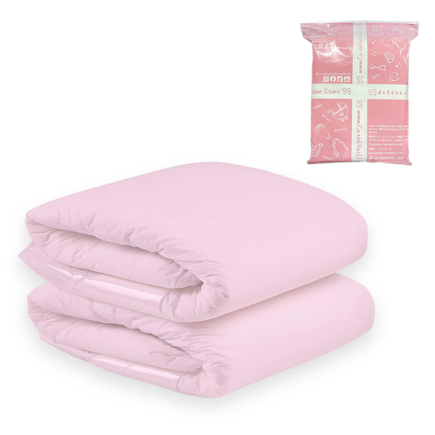 CutiePlusU Windeln für Erwachsene, trockene Oberfläche, maximale Saugfähigkeit über Nacht, Einweg-Inkontinenzwindel – Rosa, 2 Stück (Große 37"-47")