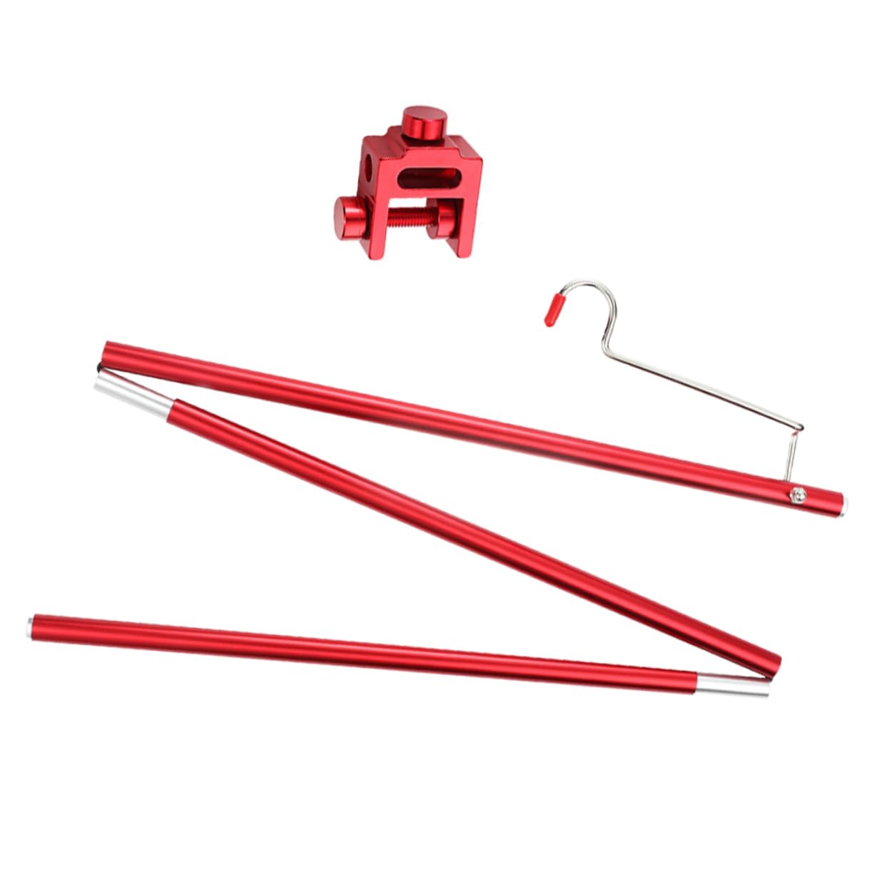 Hemoton Folding Table Lantern Stand Light Pole for Outdoor Camping Durable Aluminum Alloy with Three Section Design Easy Installation for Beach Hiking Picnic and Fishing