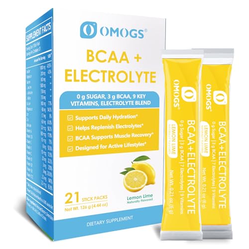OMOGS Electrolytes Powder, 9 Key Vitamins, Electrolyte Blend, Refreshing Lemonade,