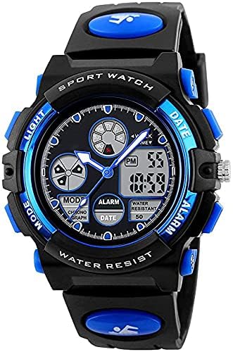 Image of PASNEW Boys' Watches - Dual Display, Large Dial Sport Watch, Black Outdoor Watch for Boys & Teens - Waterproof