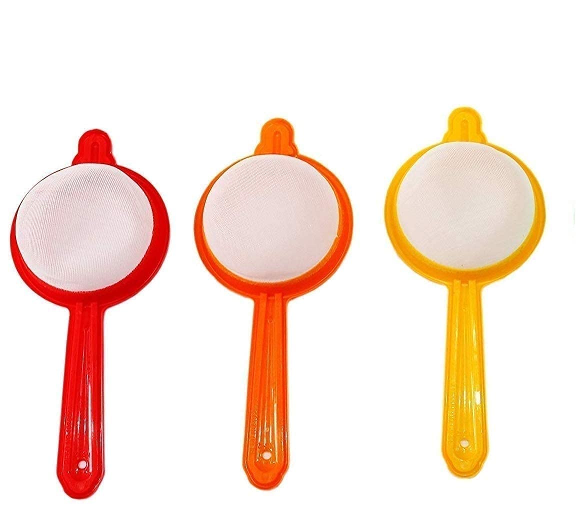 SVE Best Single Layered Net Plastic Milk, Tea and Coffee Strainer, Set of 3