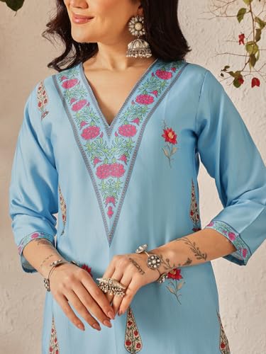 Image of Amazon Brand - Anarva Women's Cotton Printed Straight Kurti