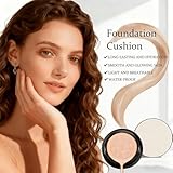 Luvie Glow Foundation Cushion, Mushroom Head Air Cushion CC Cream, LuvieGlowFoundation Full Coverage, Moisturizing Concealer Brighten Long-Lasting, Even Skin Tone for All Skin Types (Warm) - Image 2