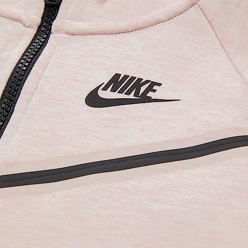 Nike Girl's NSW Tech Fleece Full Zip Hoodie (Little Kids/Big Kids) Pink Foam/Heather/Black MD (10-12 Big Kid)2