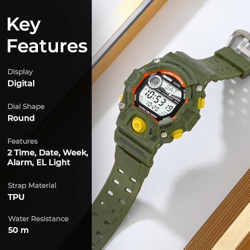 Image of SKMEI Kids Digital Sport Watch - Waterproof 50M, Alarm, Countdown Timer, Dual Time, LED Backlight - Durable & Lightweight Boys & Girls Watch - 2288