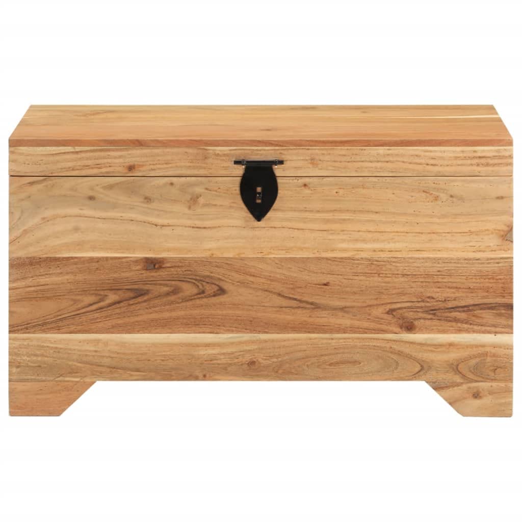 Baúl de madera maciza de acacia, 73 x 39 x 41 cm