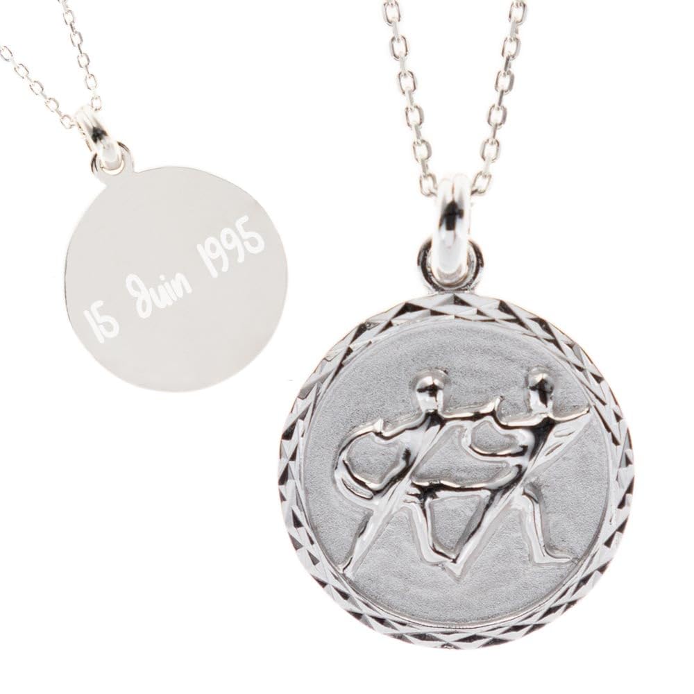 Ocadeau Collar Zodiacal Personalizado en Plata de Ley - Colgante astrológico Personalizado con Texto Grabado - Una Joya Celestial a su Imagen