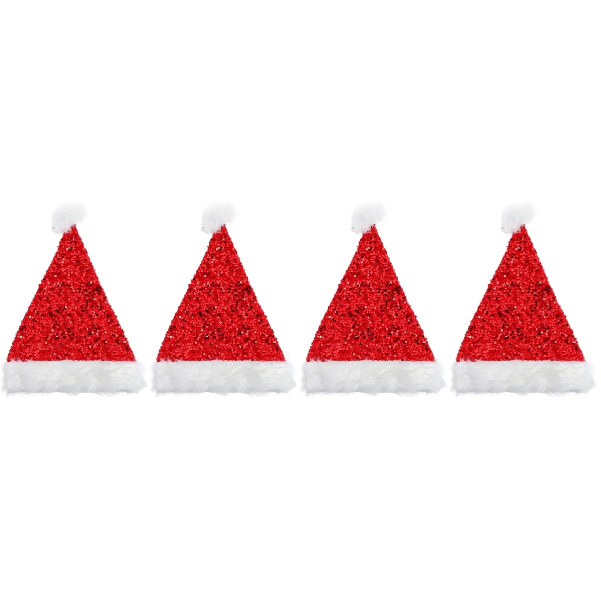 Amosfun 4stücke Weihnachtsmütze Aus Plüsch Mit Pailletten Rote Santa Mütze Für Erwachsene Und Lustiges Weihnachtszubehör Für Festliche Partys Und Winterevents Bequeme Und Warme