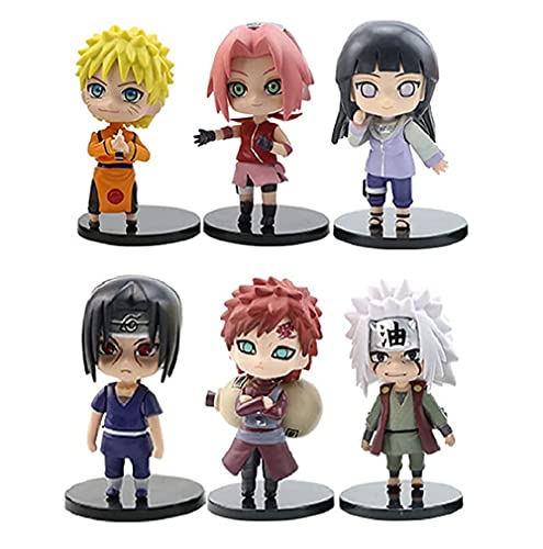 Augen Naruto Action Figure Limited Edition for Car Dashboard, Decoration, Cake, Office Desk & Study Table (12cm)(Pack of 6) -B